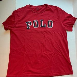Polo SPELLOUT T-Shirt XL Red Ralph Lauren 1-sided SOFT Cotton